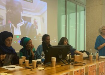 da sinistra Sokna Aissa Cisse, Claudia Bentivoglio, Maam Samba Mbow, Loredana Aldegheri, Rosanna Cima.
da remoto Doudou Mané Diouf