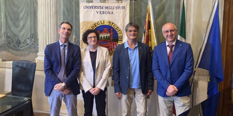 Da sinistra: Giuseppe Lippi, Maria Romanelli, Federico Schena e Massimo Albanese