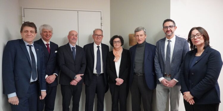 Da sinistra: Angelo Pietrobelli, Bruno Giordano, Federico Realdon, Mario Piccinini, Romanelli, Cristiano Chiamulera, Daniele Dall'Orco, Elisa La Paglia