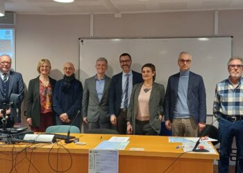 Da sx: Alessandro Farinelli, Giuseppe Comotti, Valentina Moro, Giorgio Gosetti, Roberto Posenato, Marco Peruzzi, Francesca Tornieri, Giampaolo Veghini, Giuseppe Bozzini,
Mila Dalla Preda