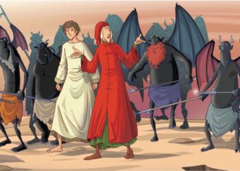 Foto tratta dalla Divina Commedia per bambini, di Paolo Pellegrini, illustrazione di Fabiano Fiorin, edizioni Hachette